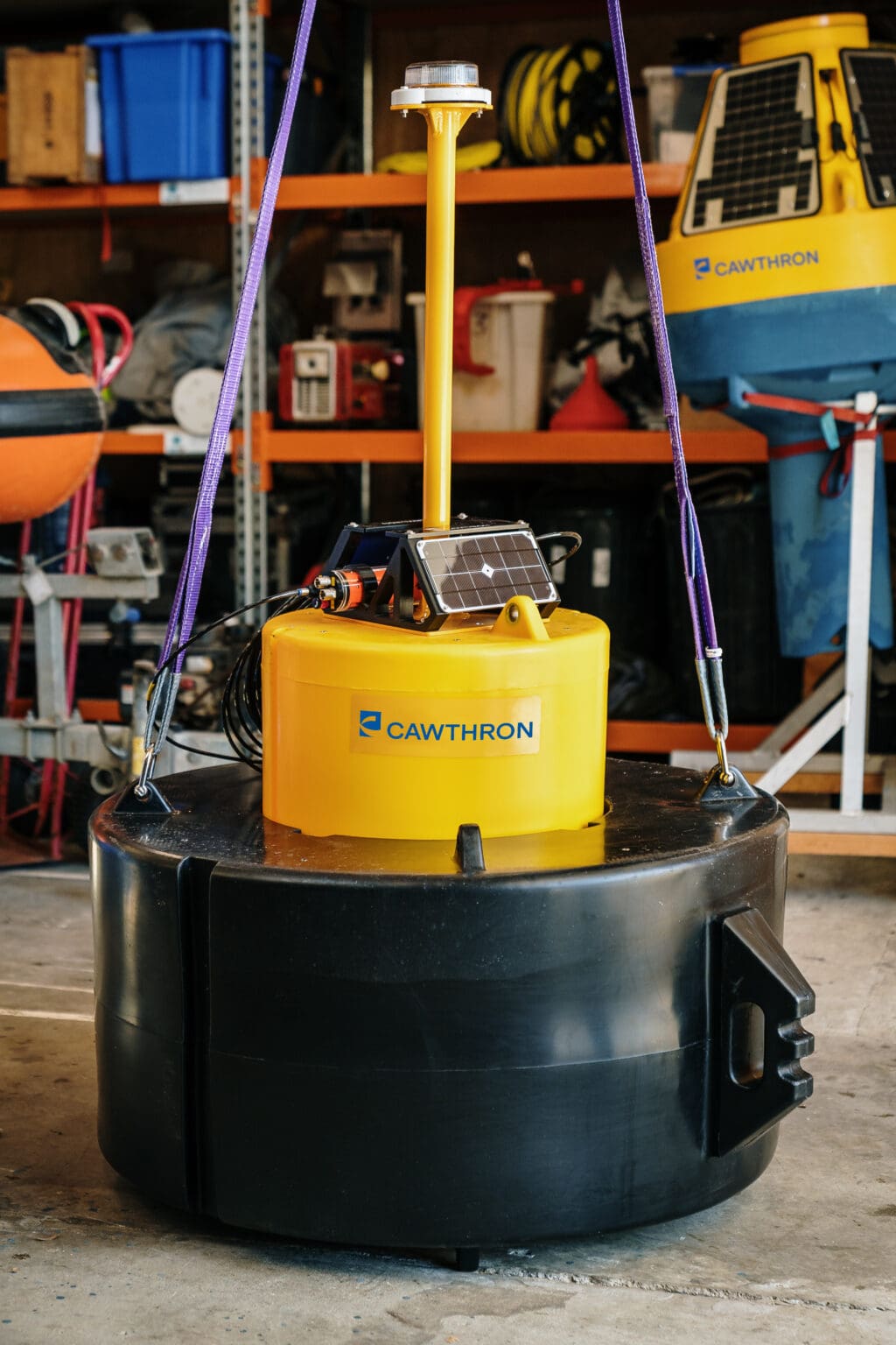 Remote sensing buoy in the Cawthron Boatshed